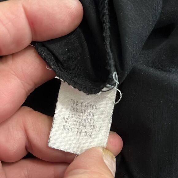 Krazy Larry size large black button down top blouse - Picture 4 of 4